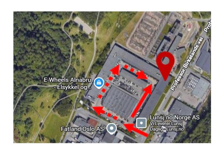 Kart over hvor på eiendommen Oslo hundetreningssenter ligger